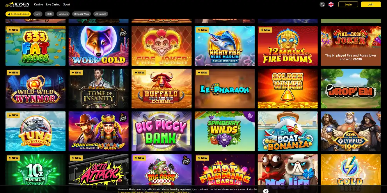 hey spin online casinos